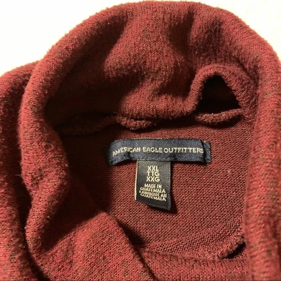 American Eagle Dress Burgundy Soft Swing Knit Mock Neck - Picture 7 of 10